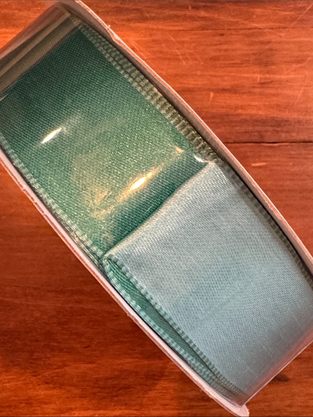 Kirkland Wired Satin Ribbon Blue Green 2-sided 50 yd 1.5” Party Shower Wedding
